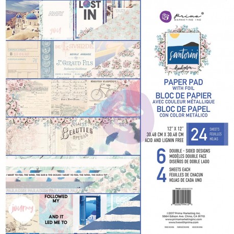 1/2 набора бумаги 30х30 - Santorini - Prima Marketing