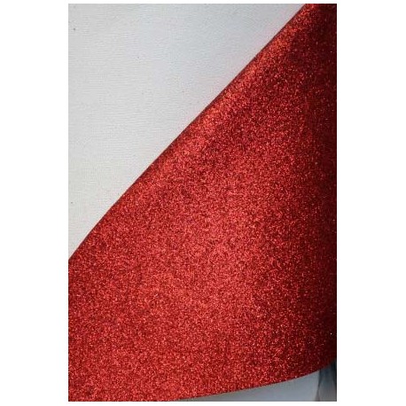 Ткань с мелким глиттером (красный), 25х34 см