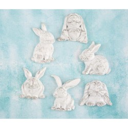 Гипсовые украшения - кролики, 6 шт - Prima Marketing