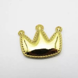 Тканевый декор патч - корона золото металик (4х3 см)