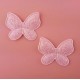 Тканевый декор патч - бабочка розовый глиттер (3х2,5 см)
