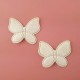 Тканевый декор патч - бабочка белый глиттер (3х2,5 см)