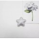 Тканевый декор патч - звезда серебро глиттер (2,8 см)