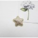 Тканевый декор патч - звезда розовое золото глиттер (2,8 см)