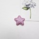Тканевый декор патч - звезда розовый глиттер (2,8 см)