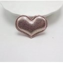 Тканевый декор патч - сердечко розовое (4х3 см)