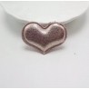 Тканевый декор патч - сердечко розовое (4х3 см)