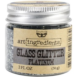 Глиттер 56 г - Platinum - Finnabair Art Ingredients Glass Glitter - Prima