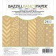 1/4 набора бумаги 15х15 (6 л) - Kraft Gold Foil - Bazzill