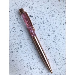 Ручка с глиттером (розовое золото)