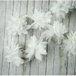 Шифоновые цветы 4см (1 шт.) - белые