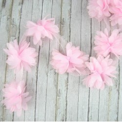 Шифоновые цветы 4см (1 шт.) - бледно-розовые