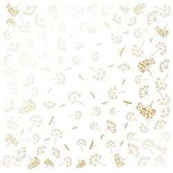 Аркуш паперу з фольгуванням - Golden Dill White - Фабрика Декору