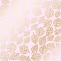 Лист односторонней бумаги с фольгированием "GOLDEN DELICATE LEAVES MINTGOLDEN DELICATE LEAVES LIGHT PINK"