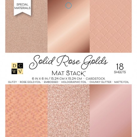 1/3 набора кардстока - Solid Rose Golds - DCWV