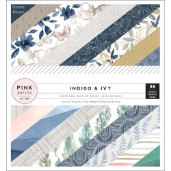 1/2 набора бумаги 15*15 - Indigo & Ivy - Pink Paislee