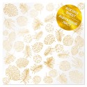 Ацетатный лист с фольгированием 30х30 см - "Golden Tropical Leaves" - Фабрика Декору
