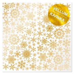 Калька (веллум) - Golden Snowflakes - Фабрика Декору
