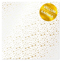 Аркуш кальки (веллум) - Golden Stars - Фабрика Декору