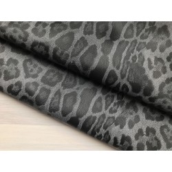 Кожзам с принтом (стрейч) №006 - Леопард (серый), 25х34 см