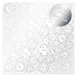 Ацетатный лист 30х30 см - Silver Clocks - Фабрика Декору