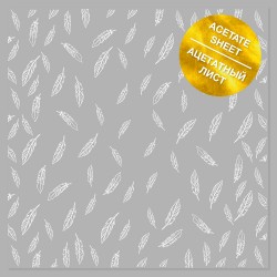 Ацетатный лист 30х30 см - White Feather - Фабрика Декору