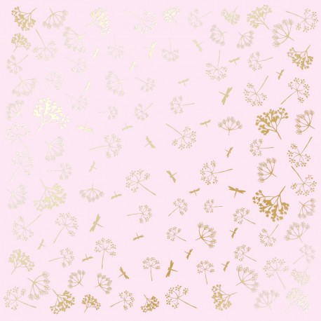 Лист бумаги 30х30 см - Golden dill light pink - Фабрика Декору