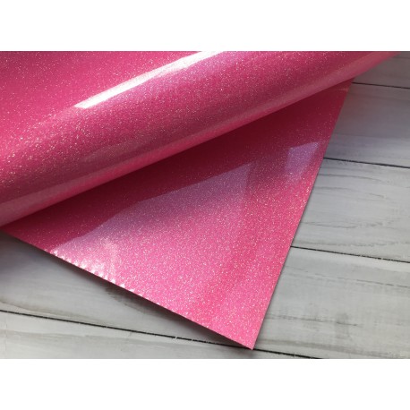 Термотрансферная плёнка Glitter (10х25 см) - Fluor Pink