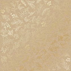 Аркуш паперу з фольгуванням- Golden branches kraft - Фабрика Декору