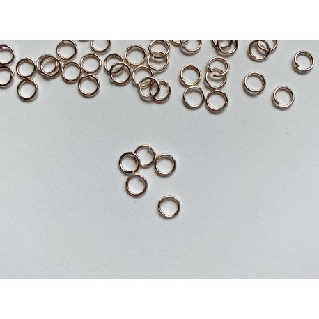 Соединительное кольцо, 6 мм - Розовое золото (5 шт)