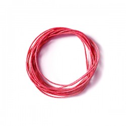 Вощёный шнур (1 мм) - Красный, 1 метр