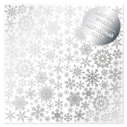 Ацетатный лист - Silver Snowflakes - Фабрика Декору