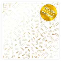 Лист кальки (веллум) - Golden Drawing pins and paperclips  - Фабрика Декору