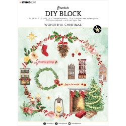 1/2 набору А4 DIY Block (папір, вирубка) - Nr. 51, Wonderful Christmas - Studio Light