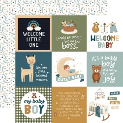 Лист скрап бумаги 4X4 Journaling Cards - Special Delivery Baby Boy - Echo Park Paper