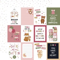 Аркуш скрап паперу 3X4 Journaling Cards - Special Delivery Baby Girl - Echo Park Paper