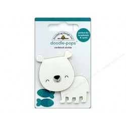 3D наклейка (белый медведь) - Doodle-Pops 3D Stickers - At the Zoo - Doodlebug