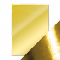 Дизайнерский картон (320 г) - золотой, зеркальный (А4)