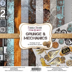 Набор двусторонней бумаги 30,5х30,5 см - Grunge&Mechanics - Фабрика Декору