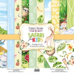 Набор бумаги 30х30 см - Safari for kids - Фабрика Декору