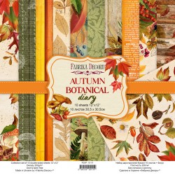 Набор бумаги 30х30 см - Аutumn botanical diary - Фабрика Декору